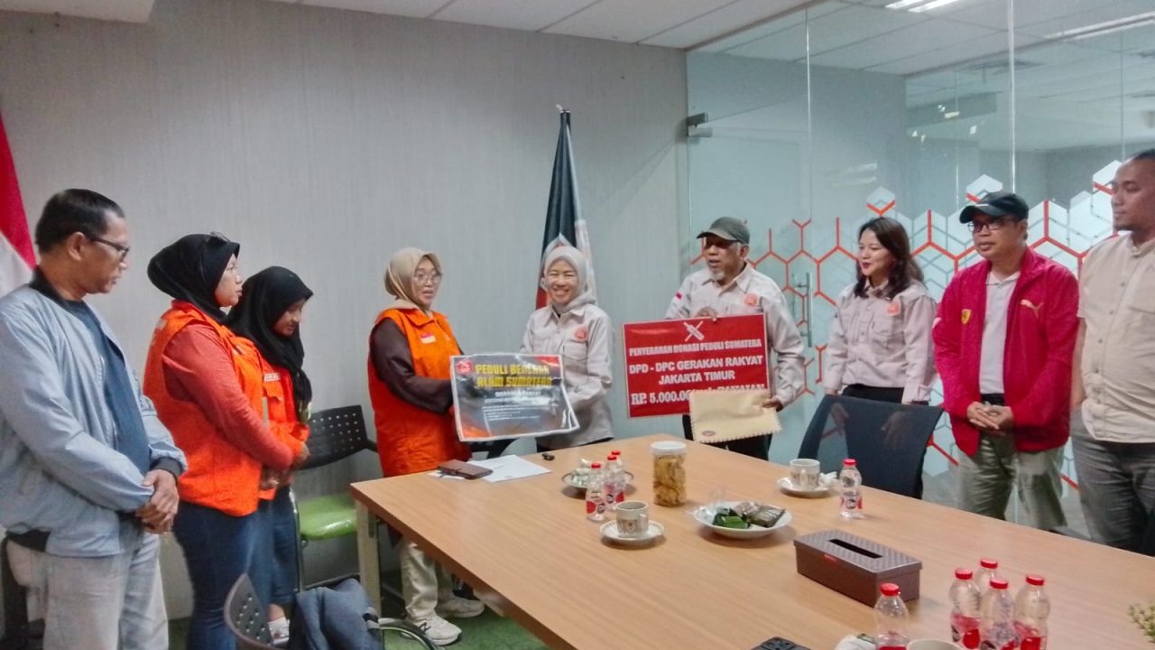 Gerakan Rakyat Jaktim Salurkan Donasi untuk Korban Bencana Sumatera melalui BAGANA GR