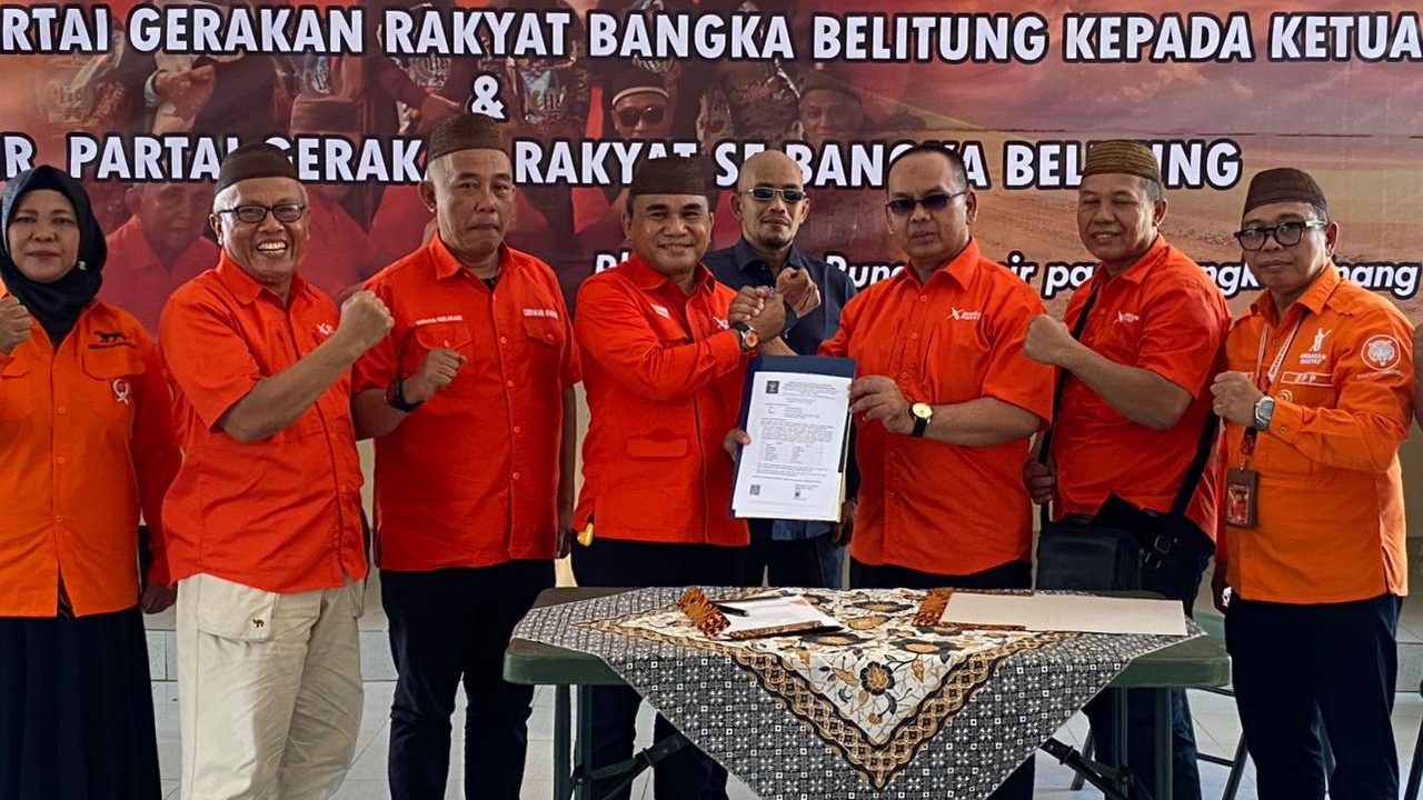 Ketum Sahrin Terima Berkas DPW Gerakan Rakyat Babel, Sebut Provinsi Kelima Serahkan Administrasi ke Pusat