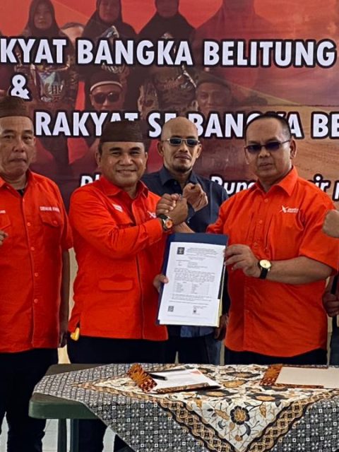 Ketum Sahrin Terima Berkas DPW Gerakan Rakyat Babel, Sebut Provinsi Kelima Serahkan Administrasi ke Pusat