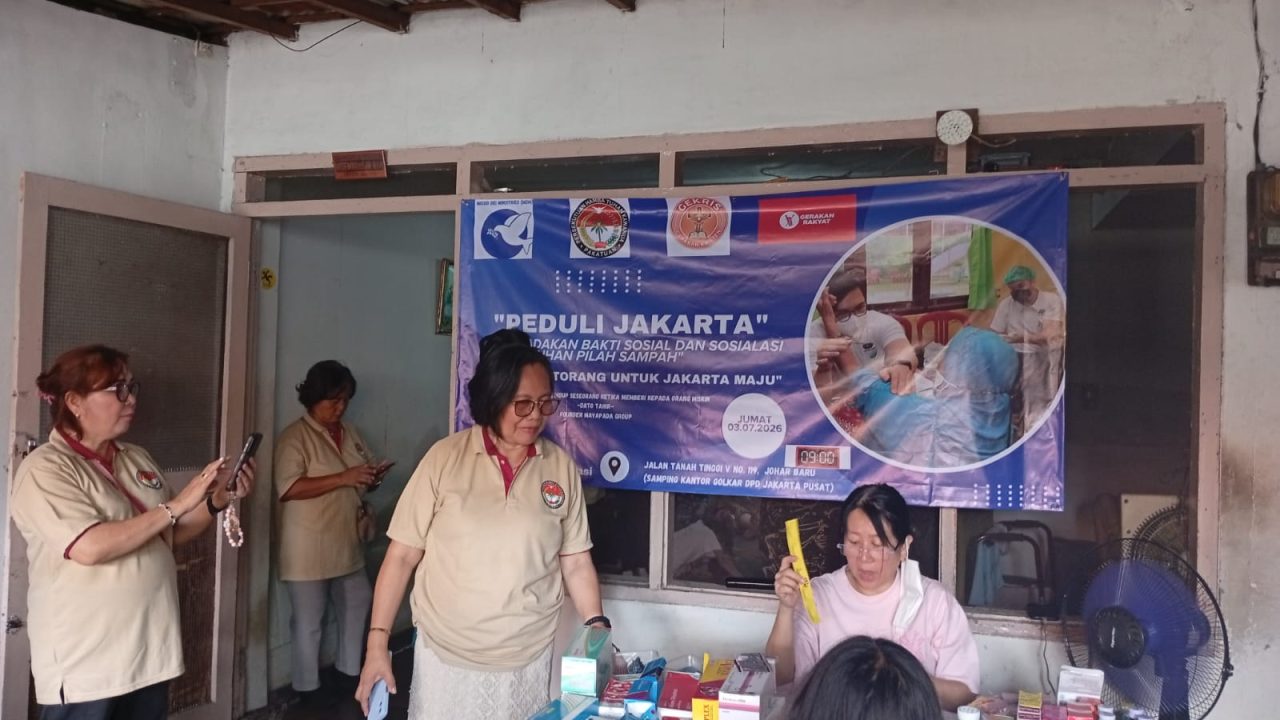GEKRIS Gelar Baksos Pengobatan Gratis dan Penyuluhan Pilah Sampah di Johar Baru Jakpus